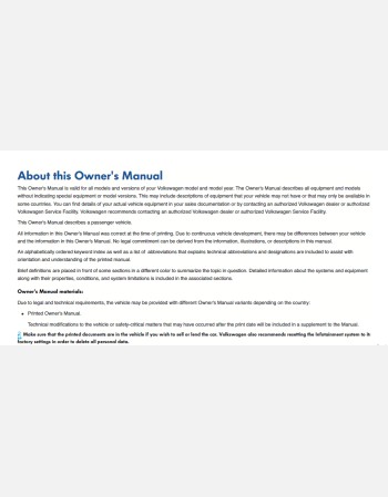 volkswagen passat 2022 owners manual